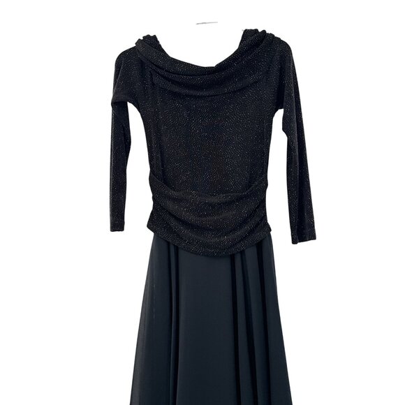 Scott‎ McClintock Black Gown Size 8 Sparkle Details & Long Chiffon Skirt - Picture 2 of 8